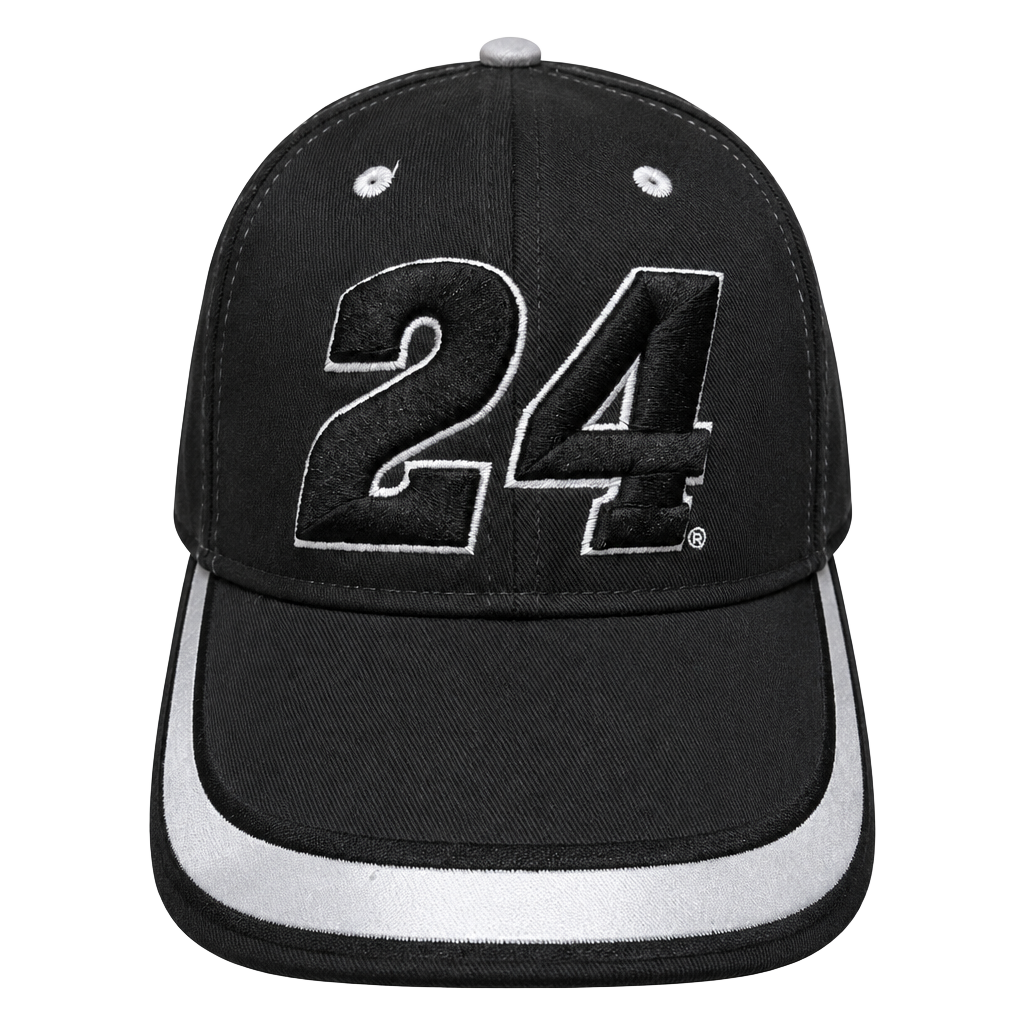 Chase Authentics Jeff Gordon #24 Black Reflective Gray Flame NASCAR Hat 1