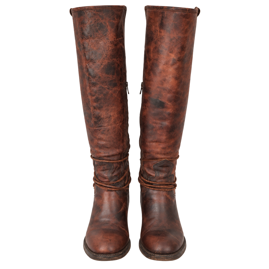 Free People Cedar Wood Tall Leather Boots Brown Size 9 1