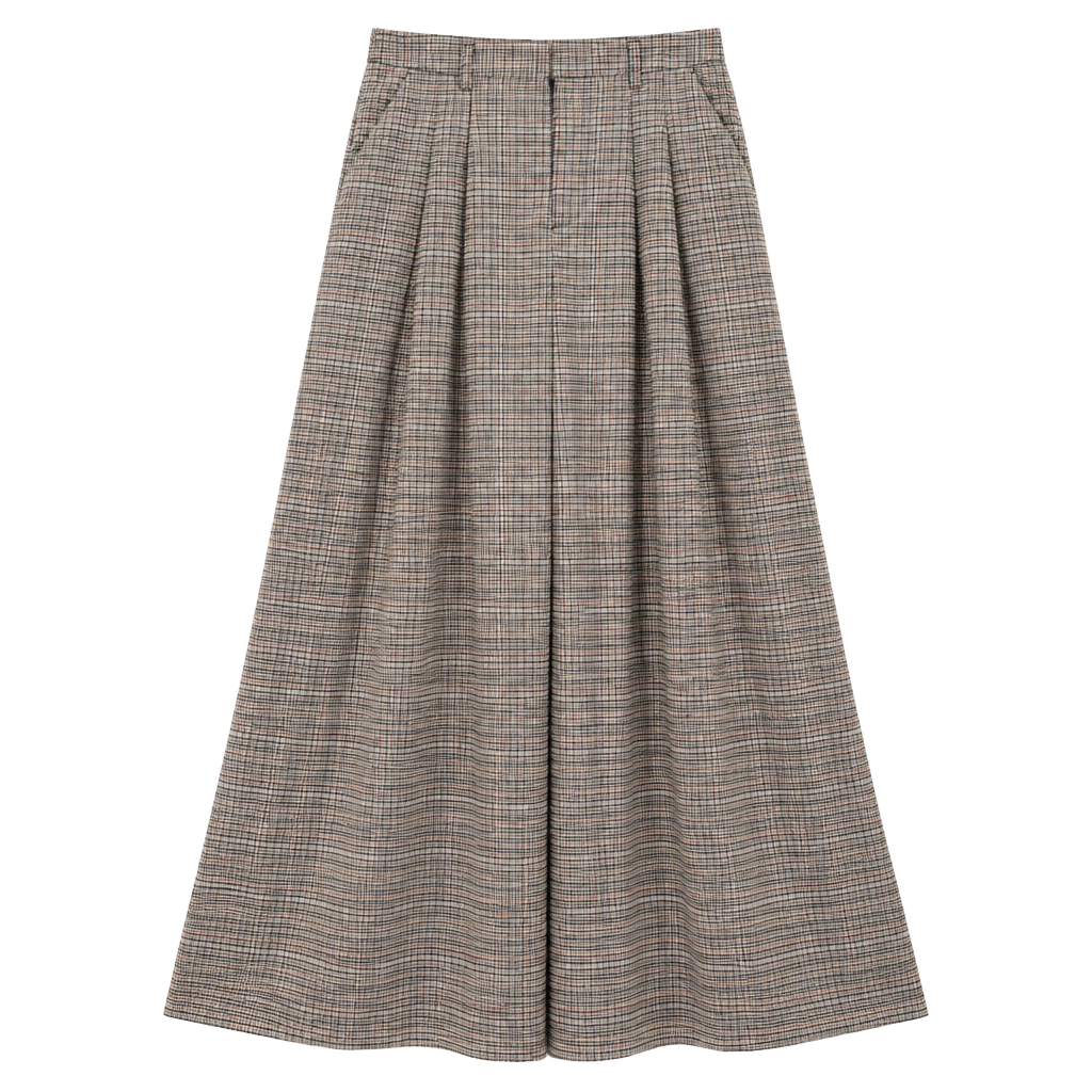 Maeve by Anthropologie Plaid Wide Leg Pants Size 4 Pink Check 1
