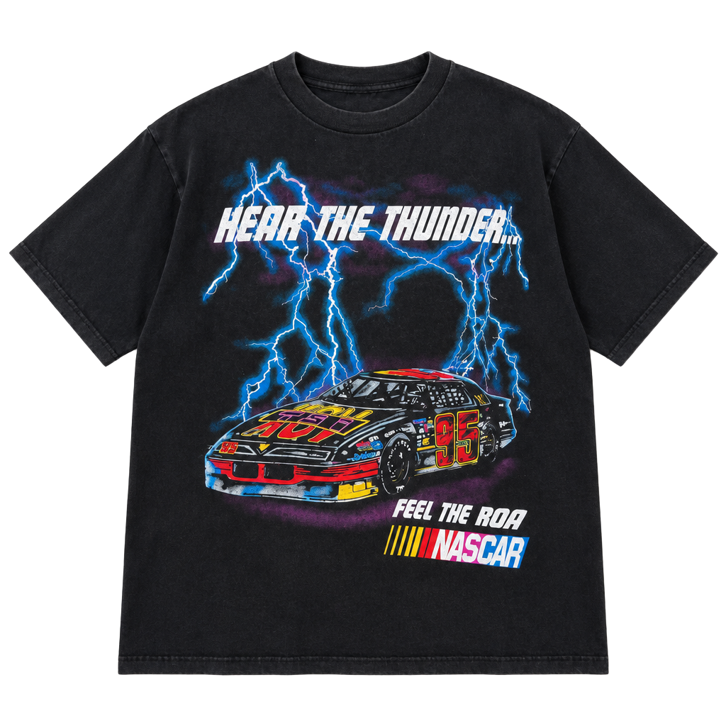 TSI Nascar Hear The Thunder X-Large Black Graphic T-Shirt 1