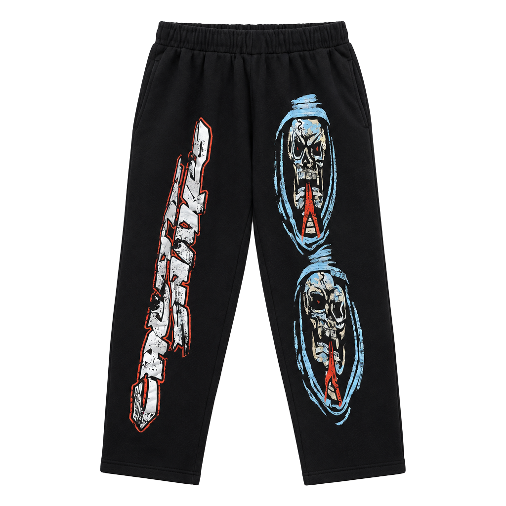 Cheatin Snakes Worldwide Graphic Sweatpants Size L Black 1
