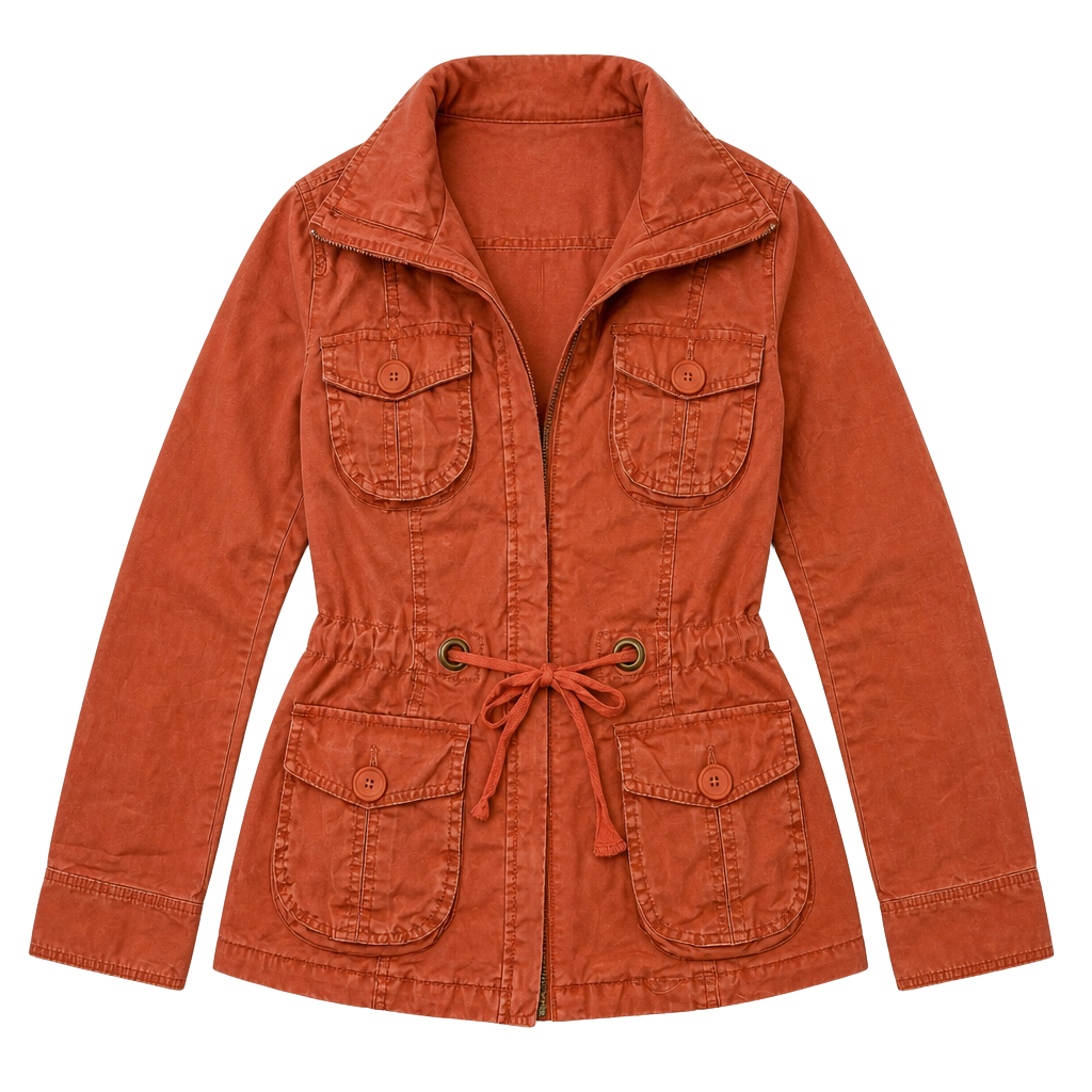 Mossimo Supply Co. Burnt Orange Utility Cargo Jacket with Elbow Patches 1