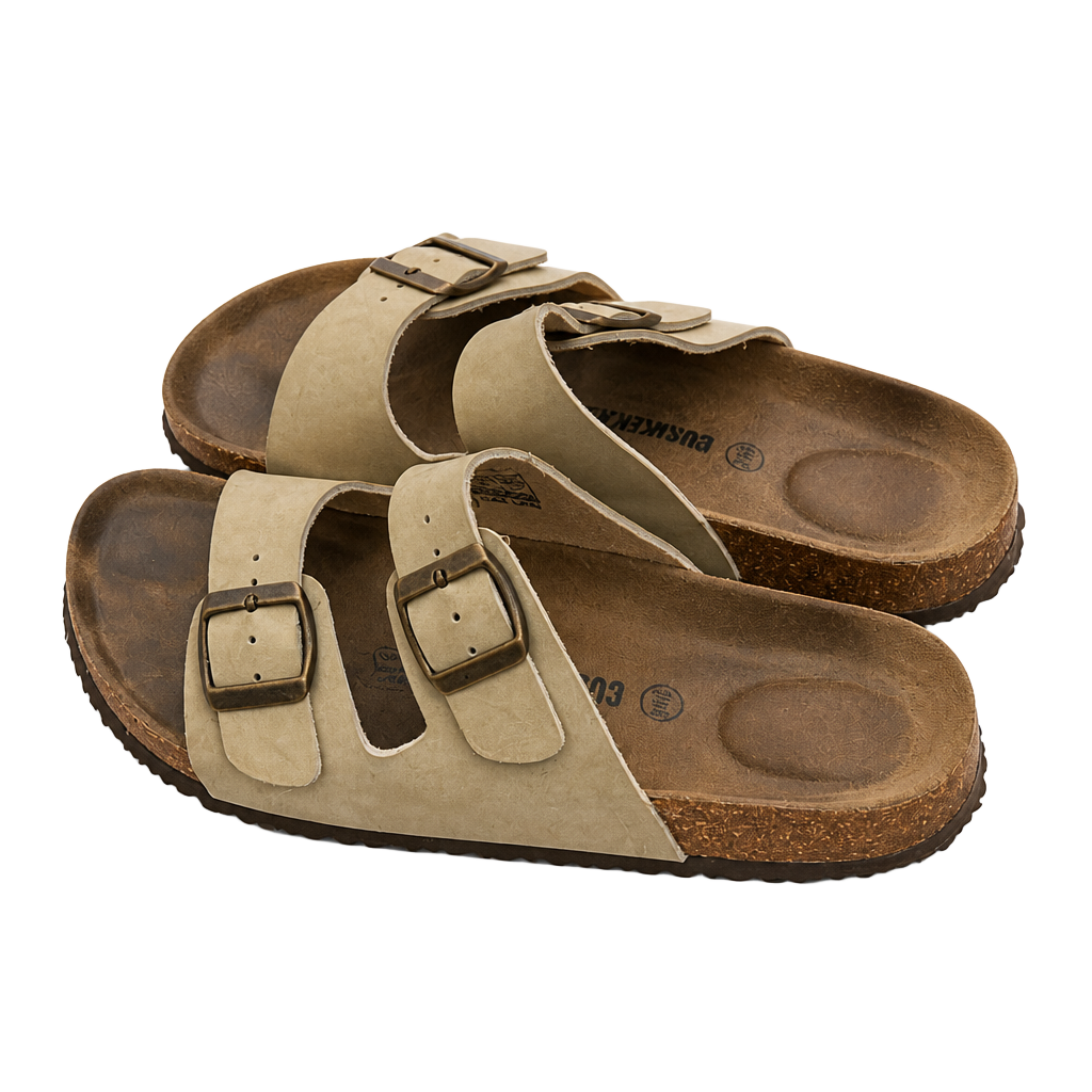 CUSHIONAIRE Women's Lane Cork Footbed Sandal with +Comfort in Stone Nubuck 1