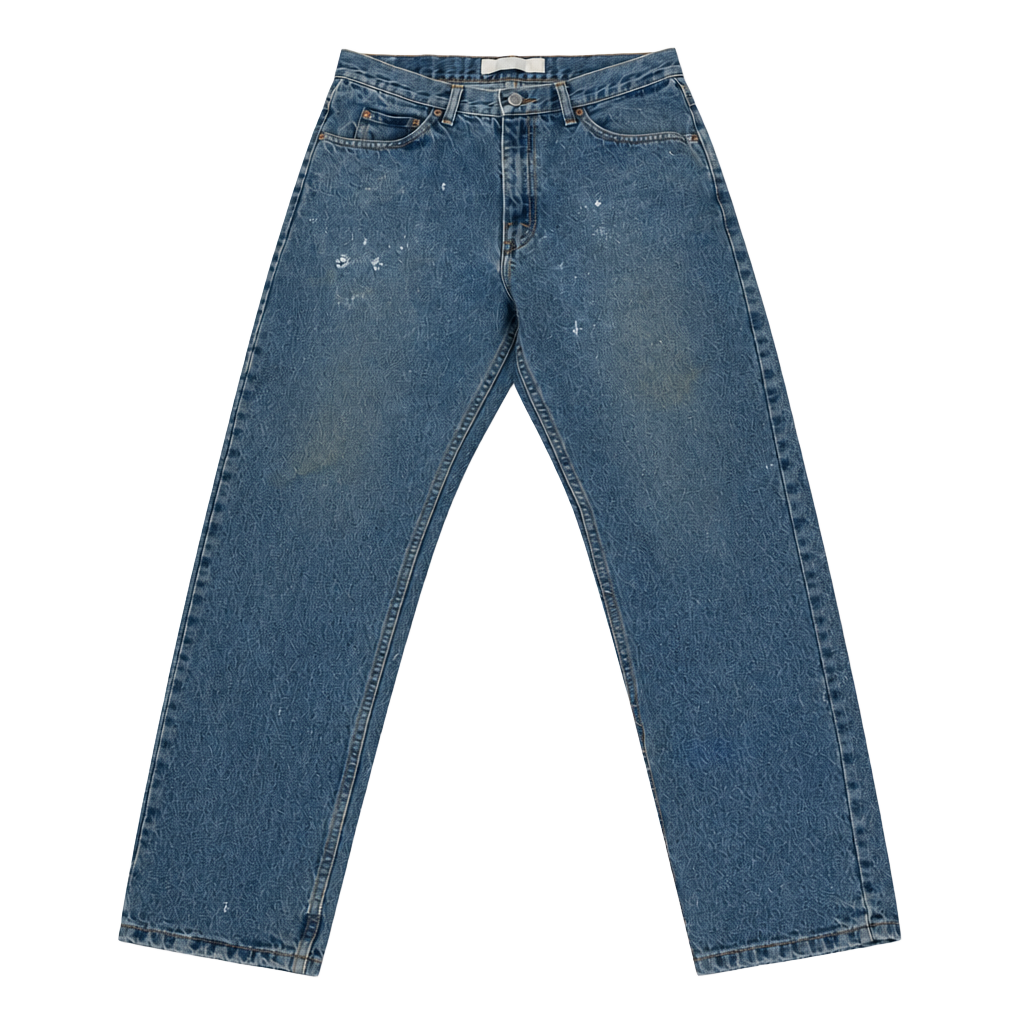 Wrangler Authentics Men's Distressed Relaxed Fit Jeans Size 32x34 Blue Denim 1