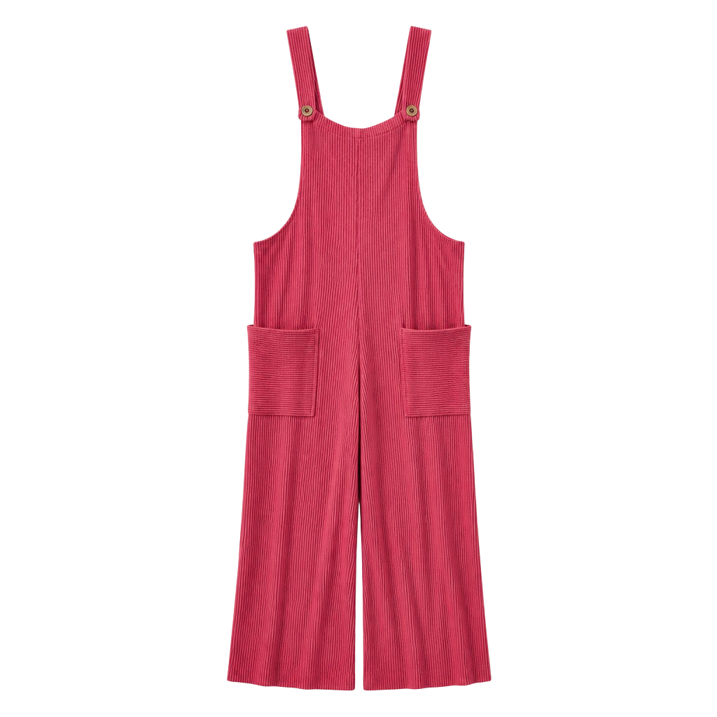 HEIMISH U.S.A Feelin' Fuchsia Ribbed Knit Overalls Jumper 1