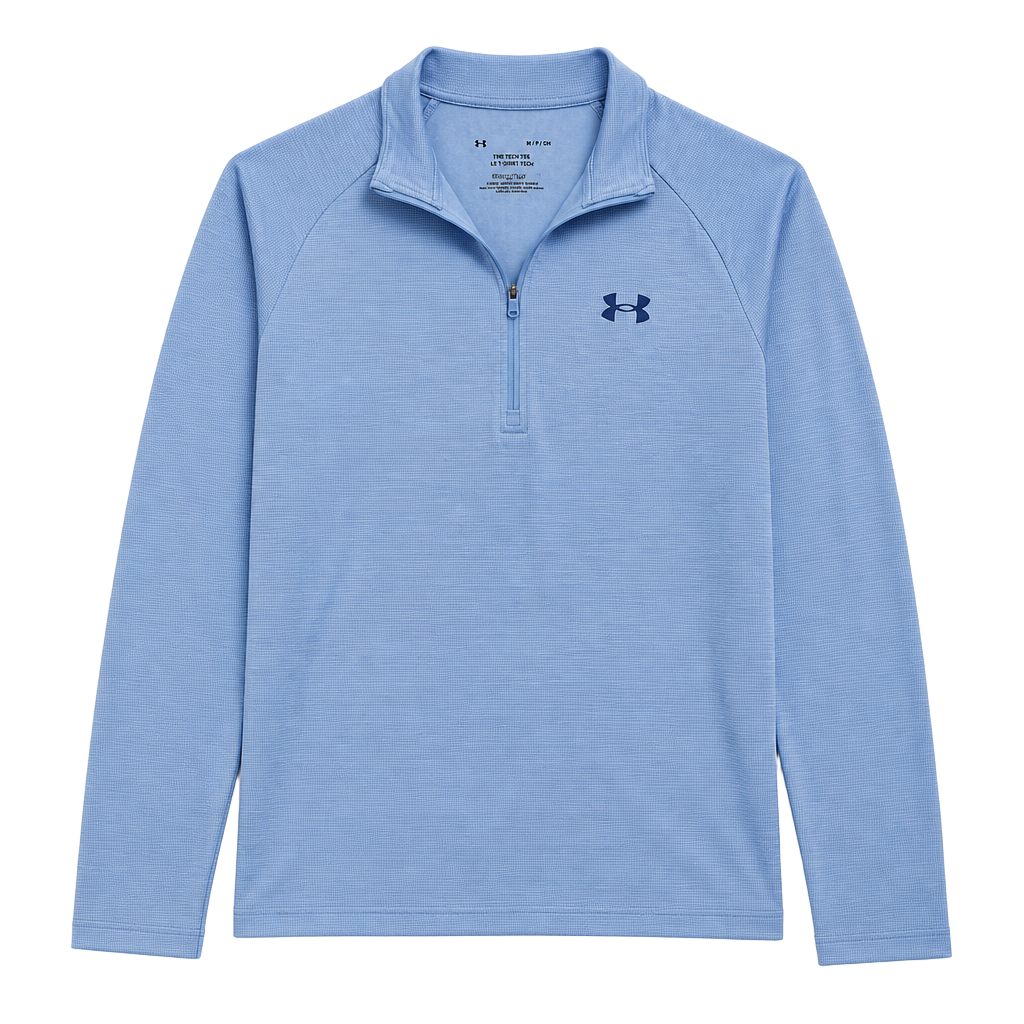 Under Armour Men's UA Tech Textured 1/2 Zip Pullover Light Blue Size S 1