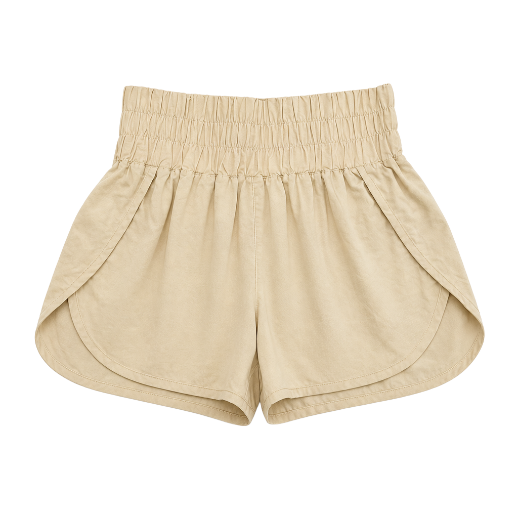 Zenana High Smocked Waist Running Shorts with Inner Lining and Back Pocket 1