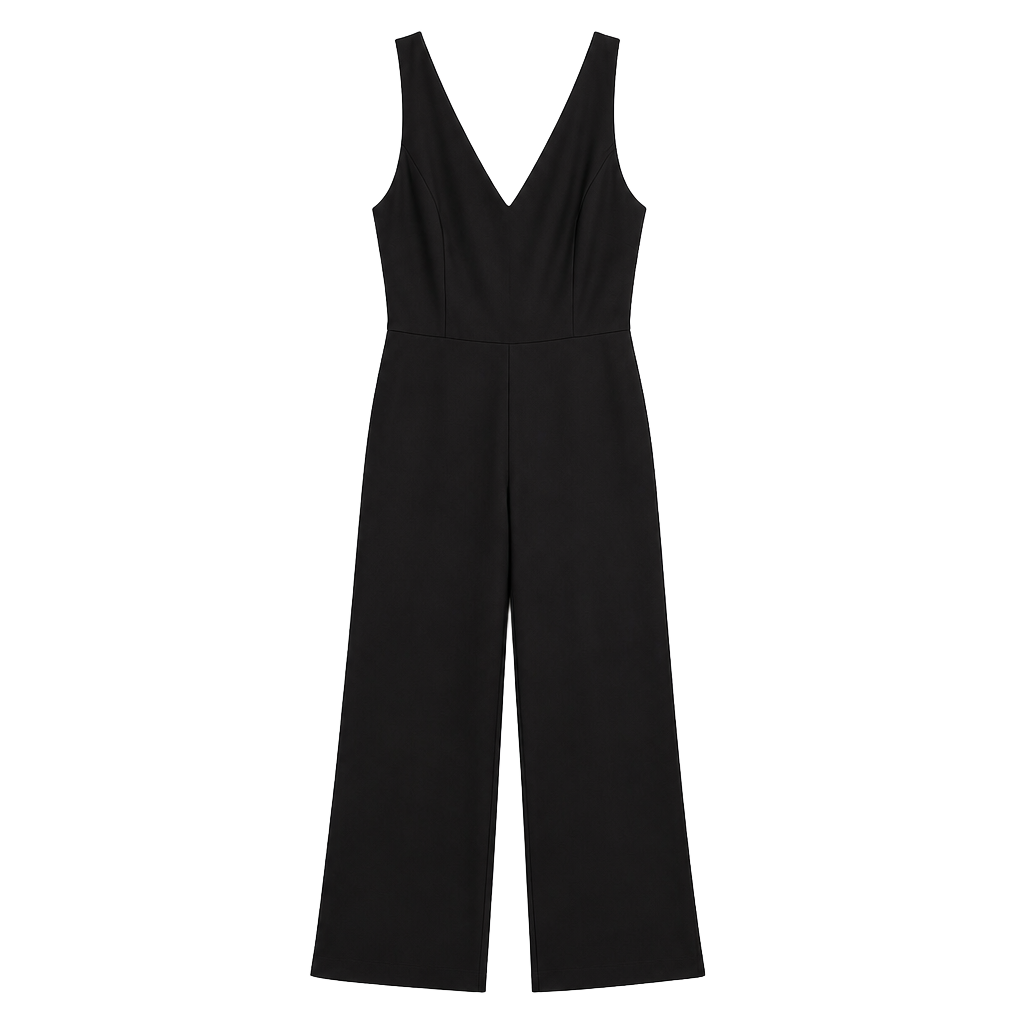 Crystal Sky Black Sleeveless V-Neck Wide Leg Jumpsuit 1