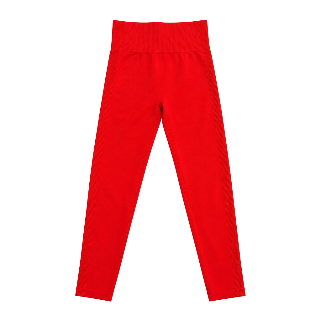Diosa Fit Red Seamless High-Waisted Ribbed Leggings 1