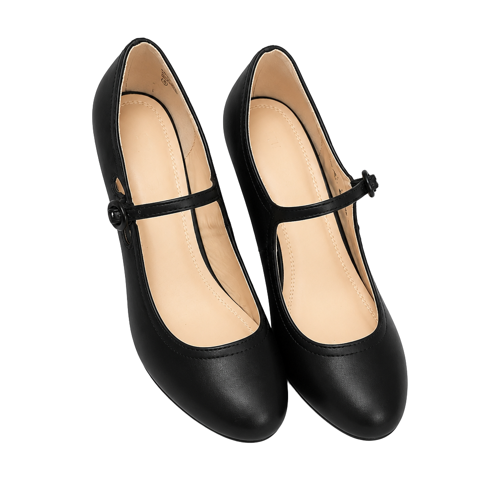 Chase + Chloe Kimmy-22 Black Mary Jane Mid-Heel Pumps 1