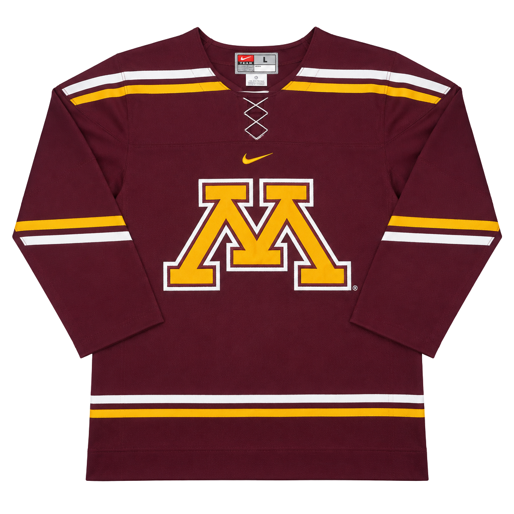 Nike Minnesota Golden Gophers Hockey Jersey Youth Large L Maroon NCAA 1