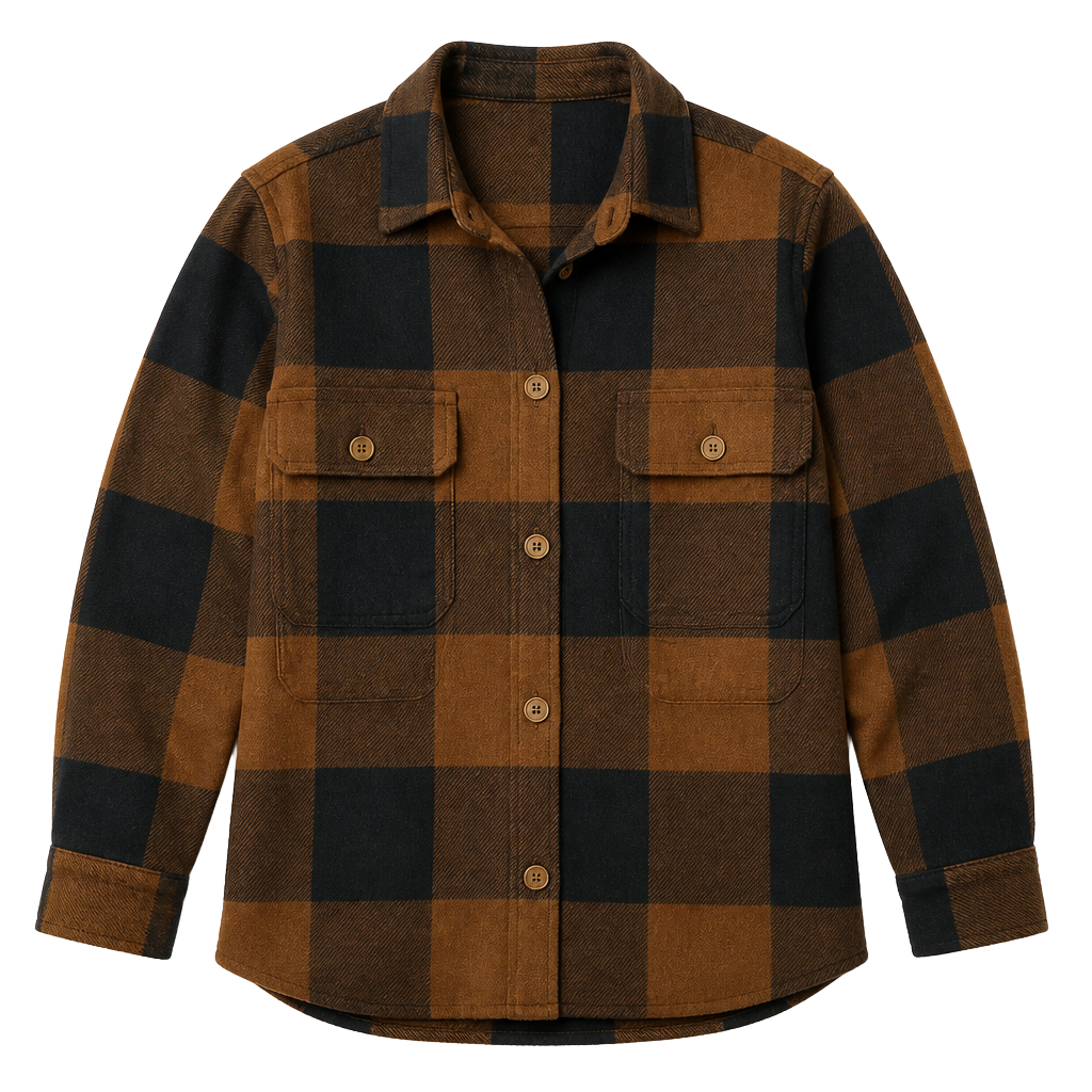 Banana Republic Brown and Black Buffalo Plaid Flannel Shirt Medium 1