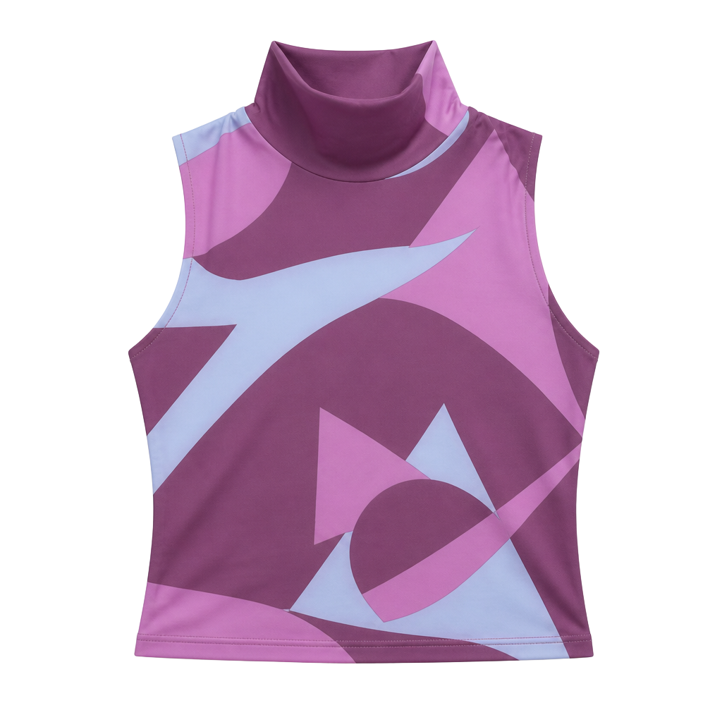 Victoria's Secret Mock Neck Geometric Print Tank Top L 1