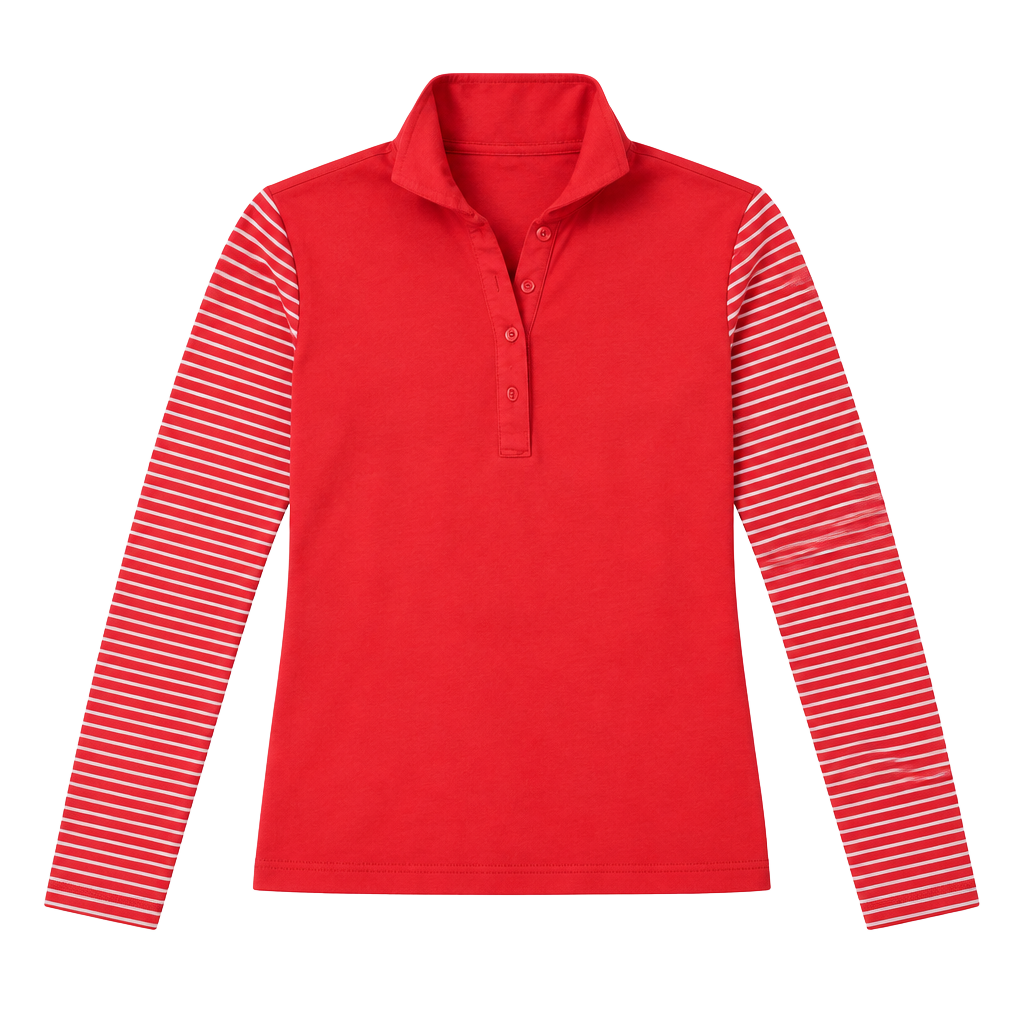 Nike Golf Sport Dri-Fit Pullover Size M Red Striped Long Sleeve 1