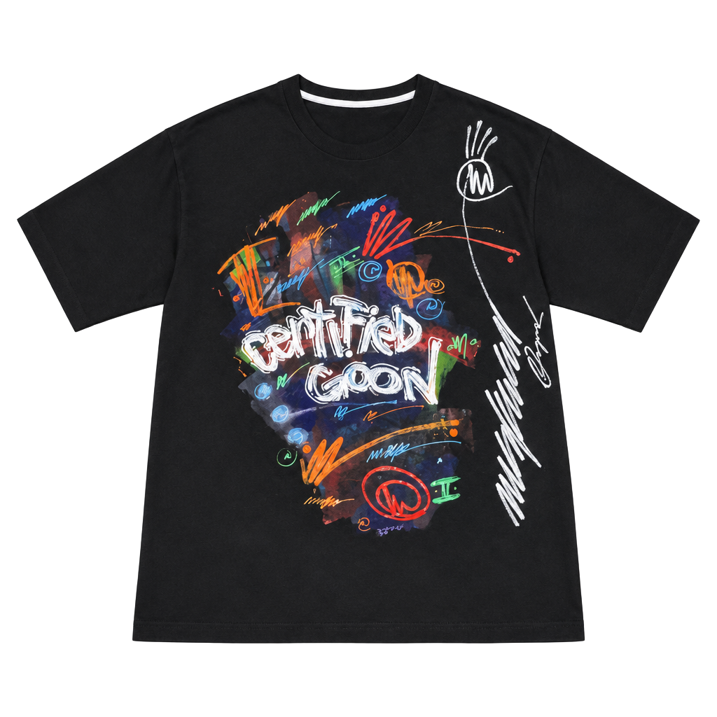 Vintage Mishka Certified Goon Graphic T-Shirt Size 3XL Black V-Neck 1