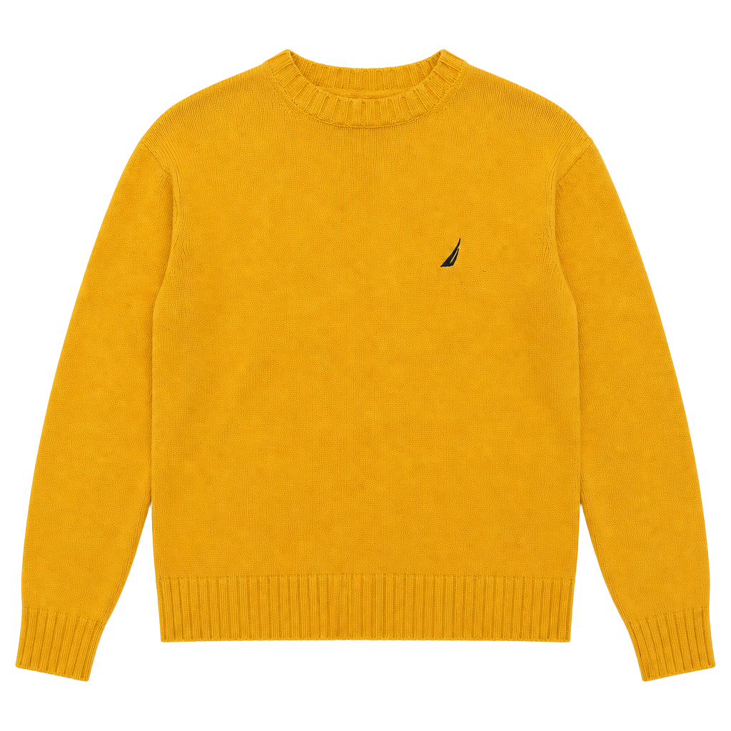 Nautica Cotton Sweater Size M Yellow Crewneck 1