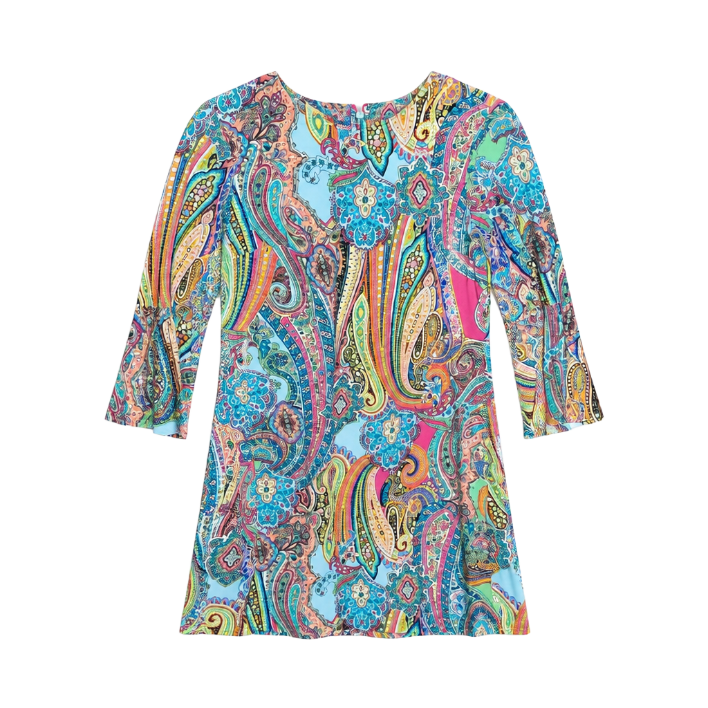 Tommy Hilfiger Jaipur Paisley Matte Jersey Bell Sleeve Shift Dress 1