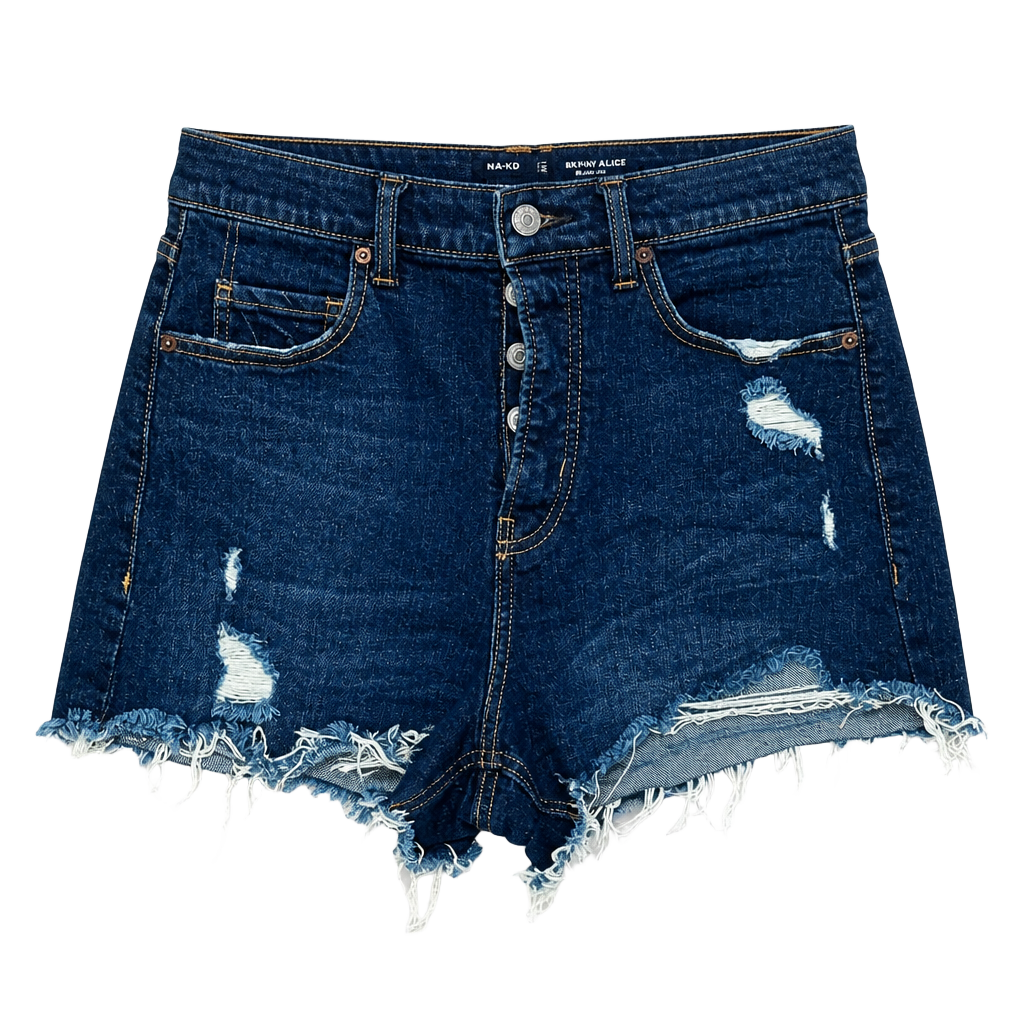 Old Navy Sky-Hi A-Line Secret Smooth Pockets Distressed Denim Shorts 1