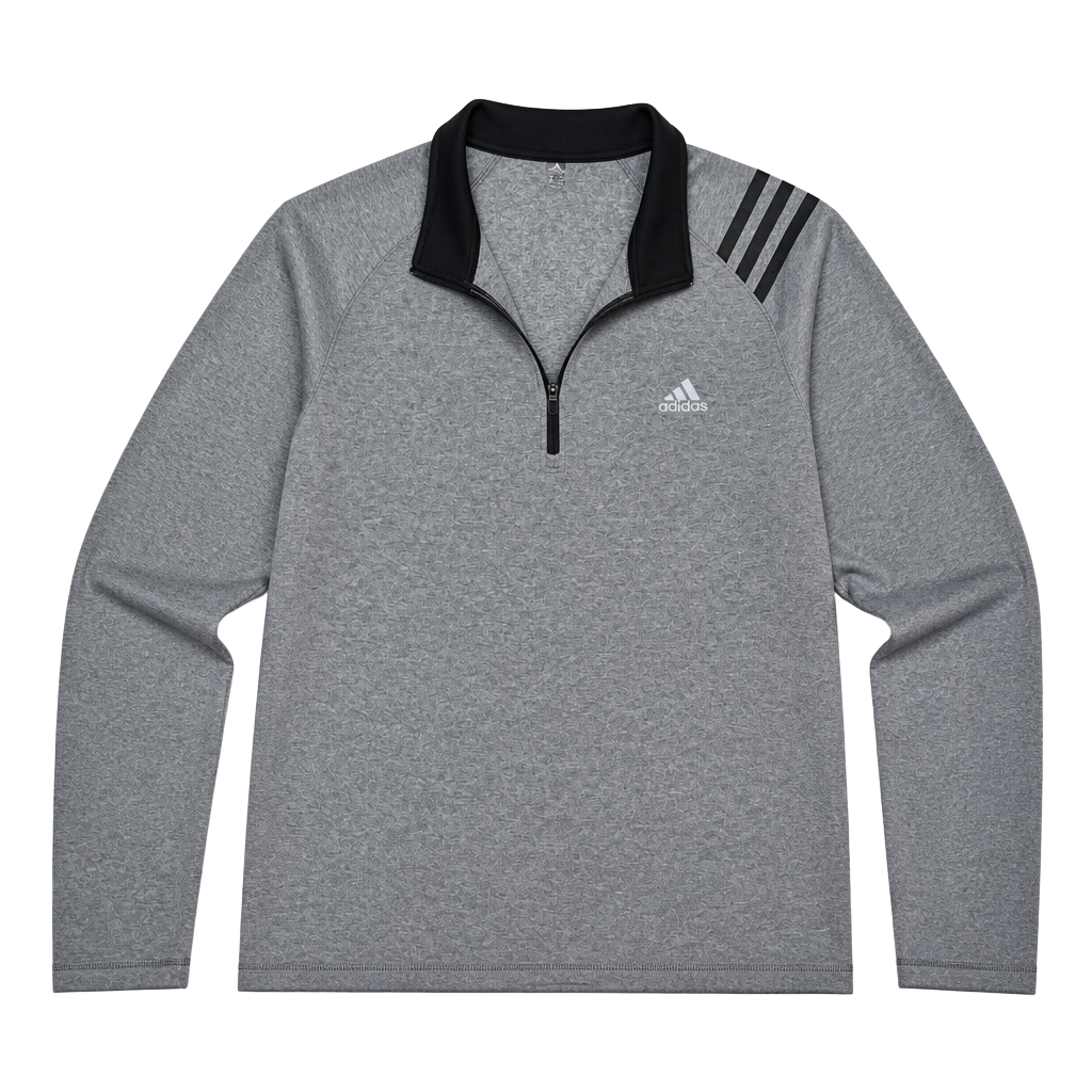 Adidas Golf Men's Heather Gray Quarter Zip Fleece Pullover 1