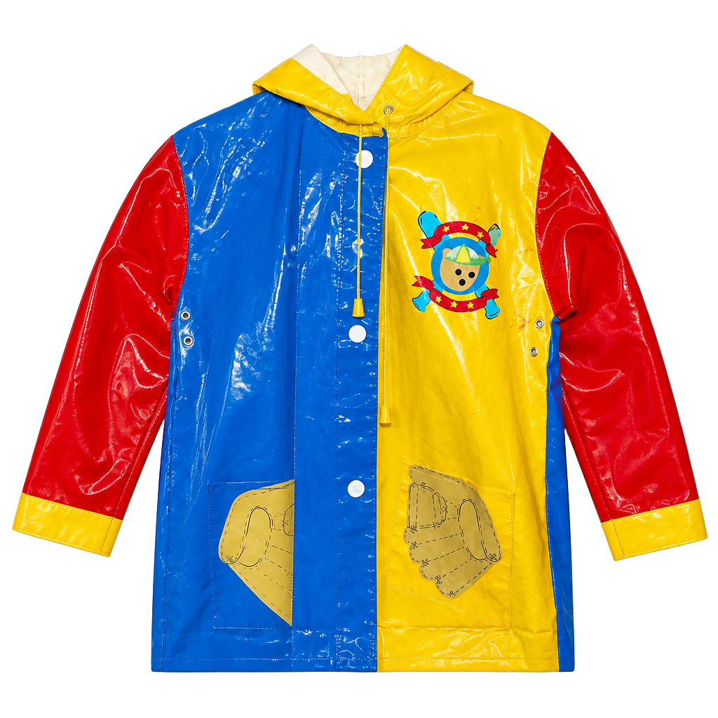 Vintage Kids Baseball Themed Vinyl Raincoat Size 3 1