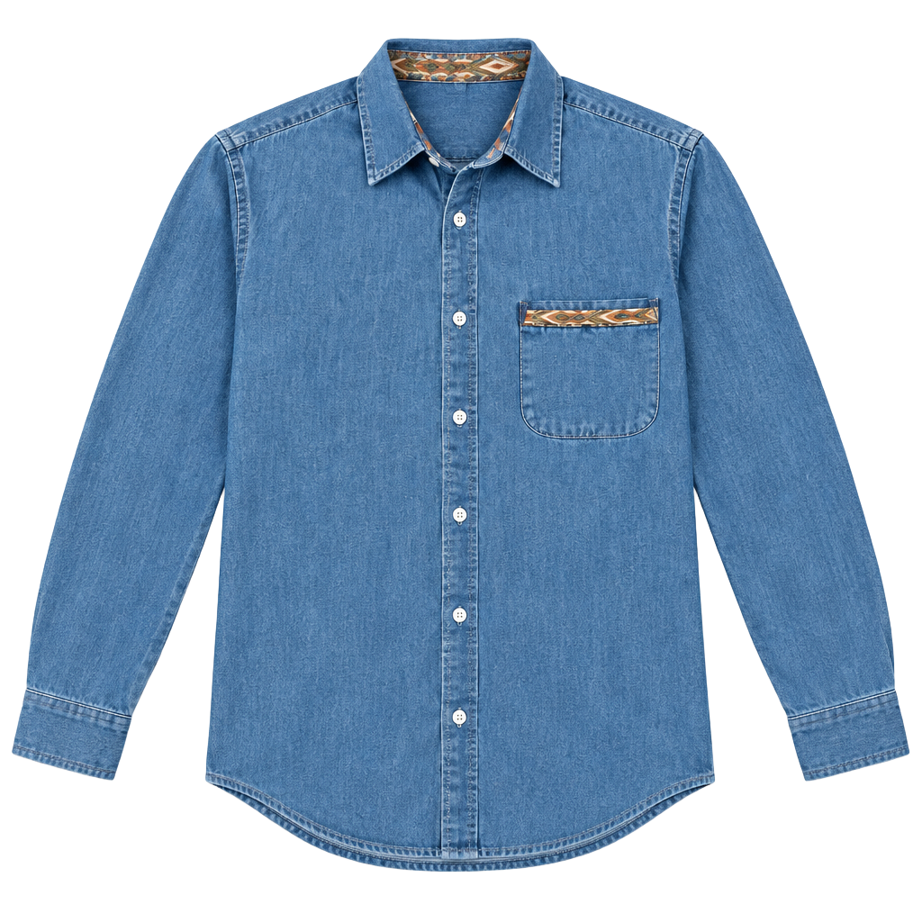 Scotch & Soda Amsterdam Denim Button-Down Shirt Blue Long Sleeve 1