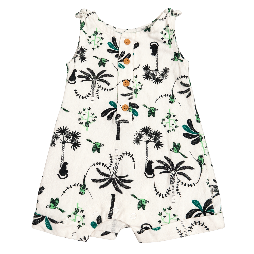 Mini Heroes Jungle Safari Print Sleeveless Romper Size 0-3M 1