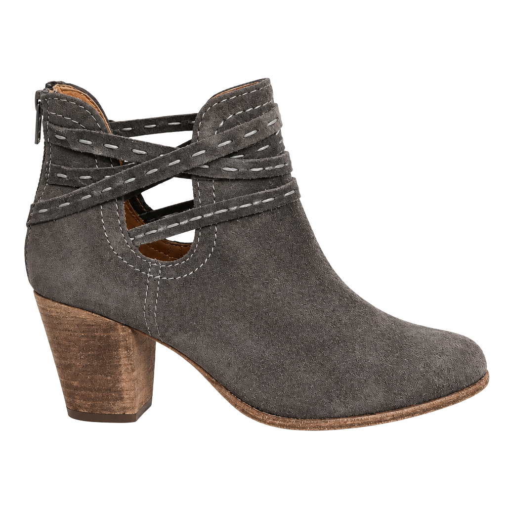 Frye Naomi Pickstitch Shootie Size 6 B Gray Suede Boots 1
