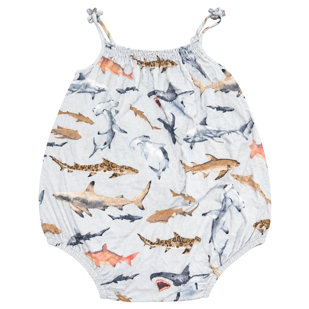 Posh Peanut Maverick Shark Print Bubble Romper 18-24 Months 1