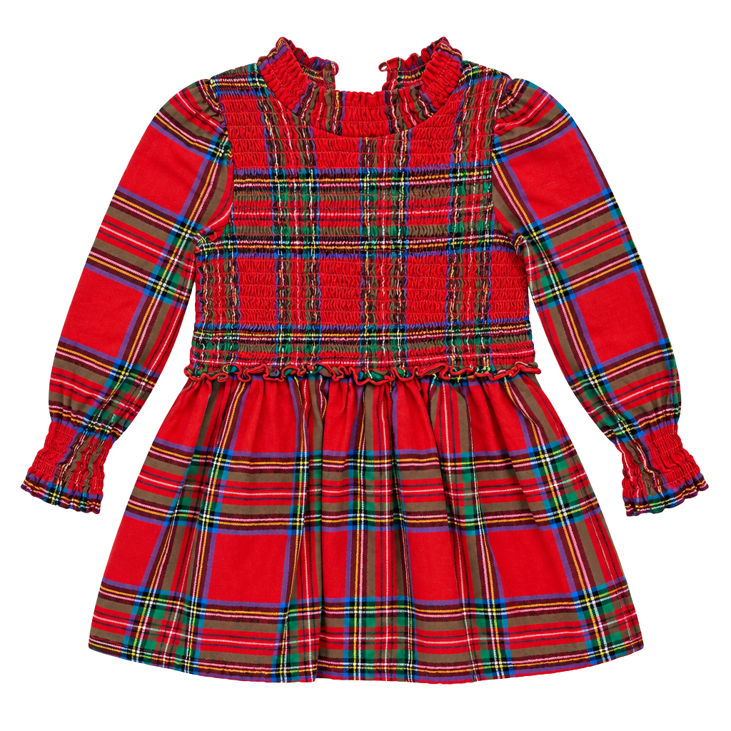 Wonder Nation Holiday Plaid Dress Size 2T Red Smocked Christmas 1
