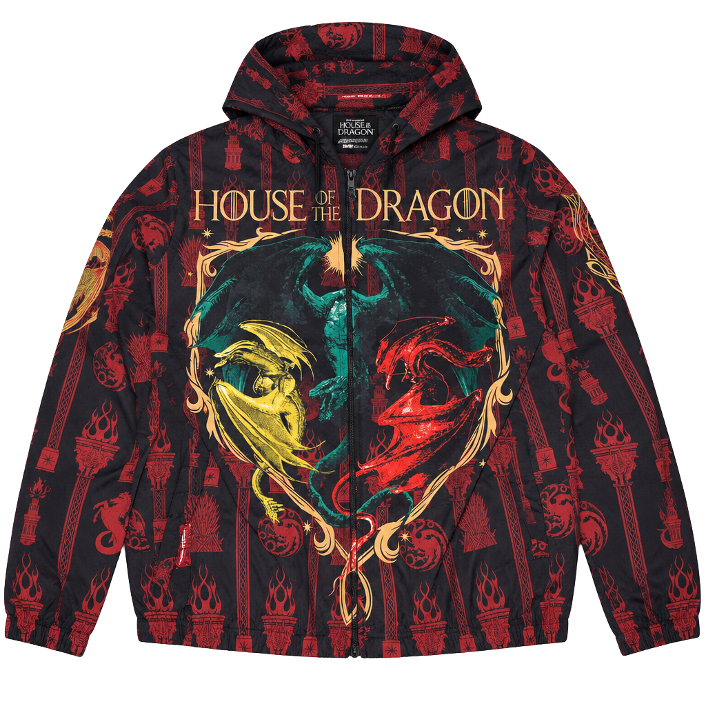 Members Only House Of The Dragon Windbreaker Jacket Size L 1