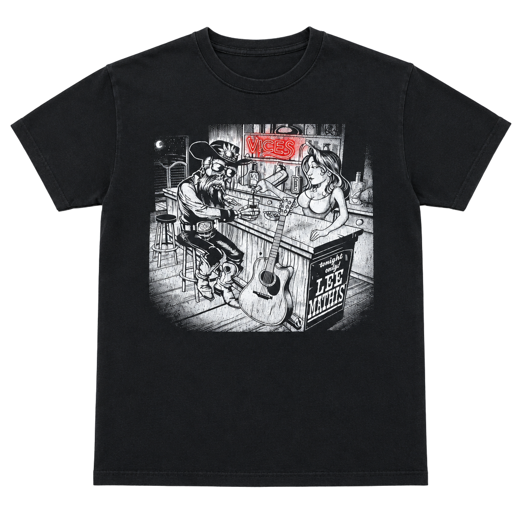 Lee Mathis Vices Bar Graphic T-Shirt Black 1