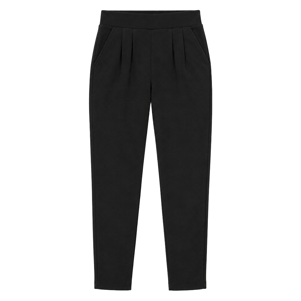 Indero High Waist Pleated Tapered Pants Size L/XL Black 1