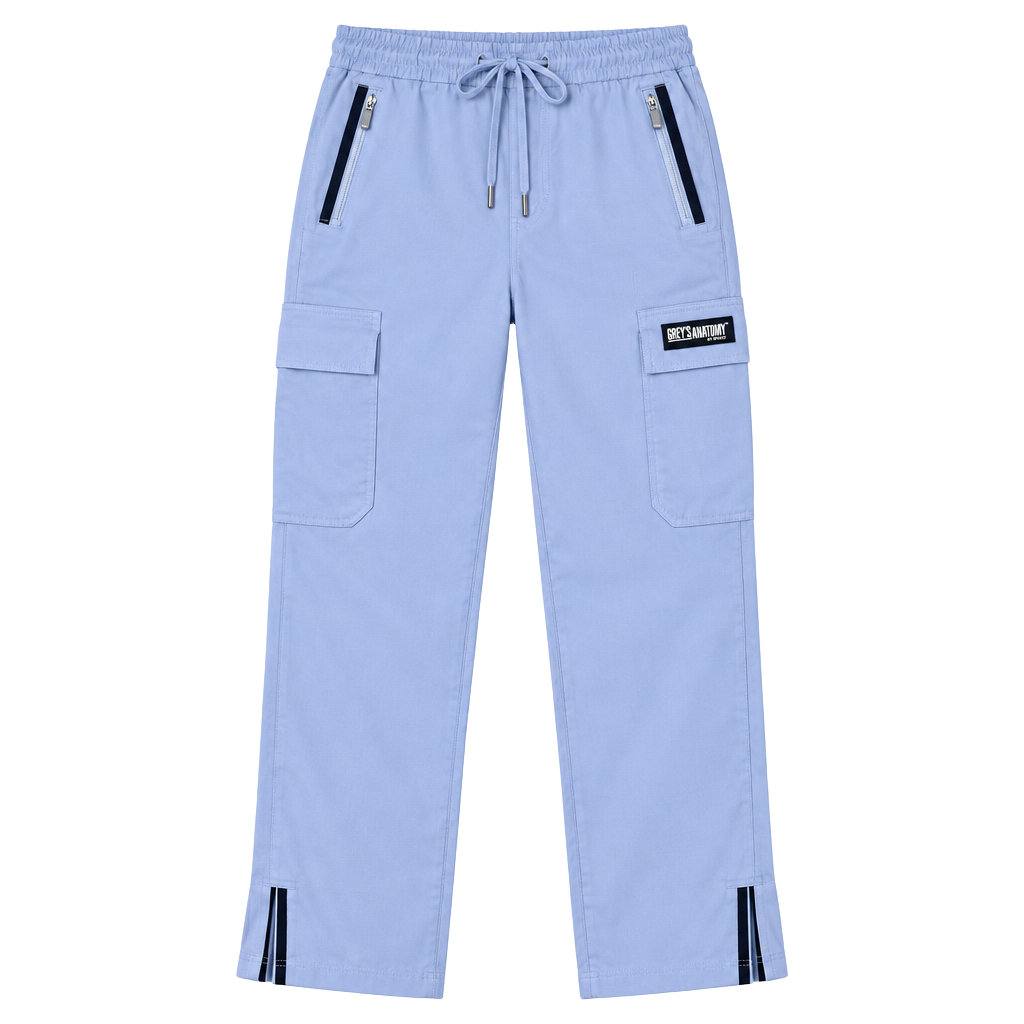 Grey's Anatomy Impact Scrub Pants Blue Cargo Drawstring Women’s XS 1