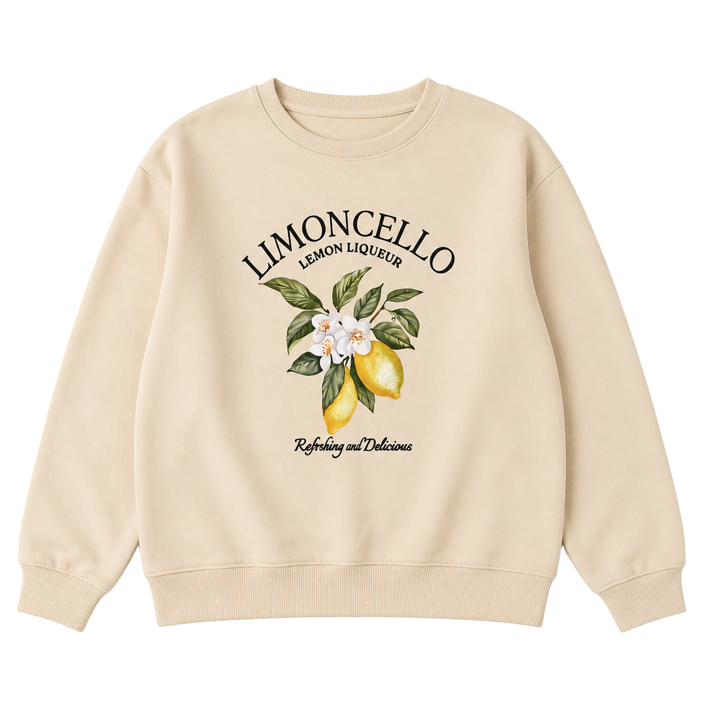 Limoncello Lemon Liqueur Graphic Sweatshirt Cream 1