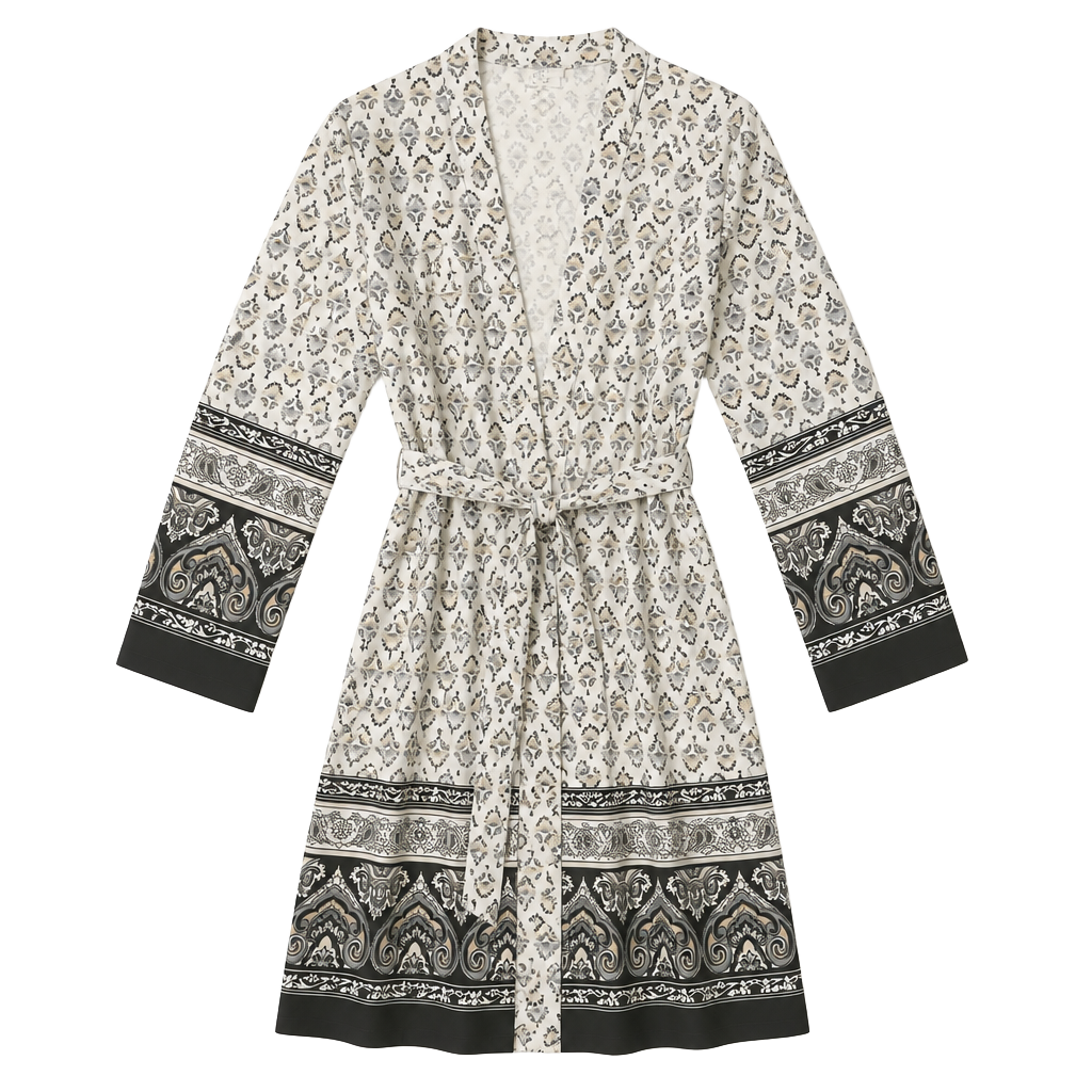 Linea Donatella Paisley Print Wrap Robe S/M 1