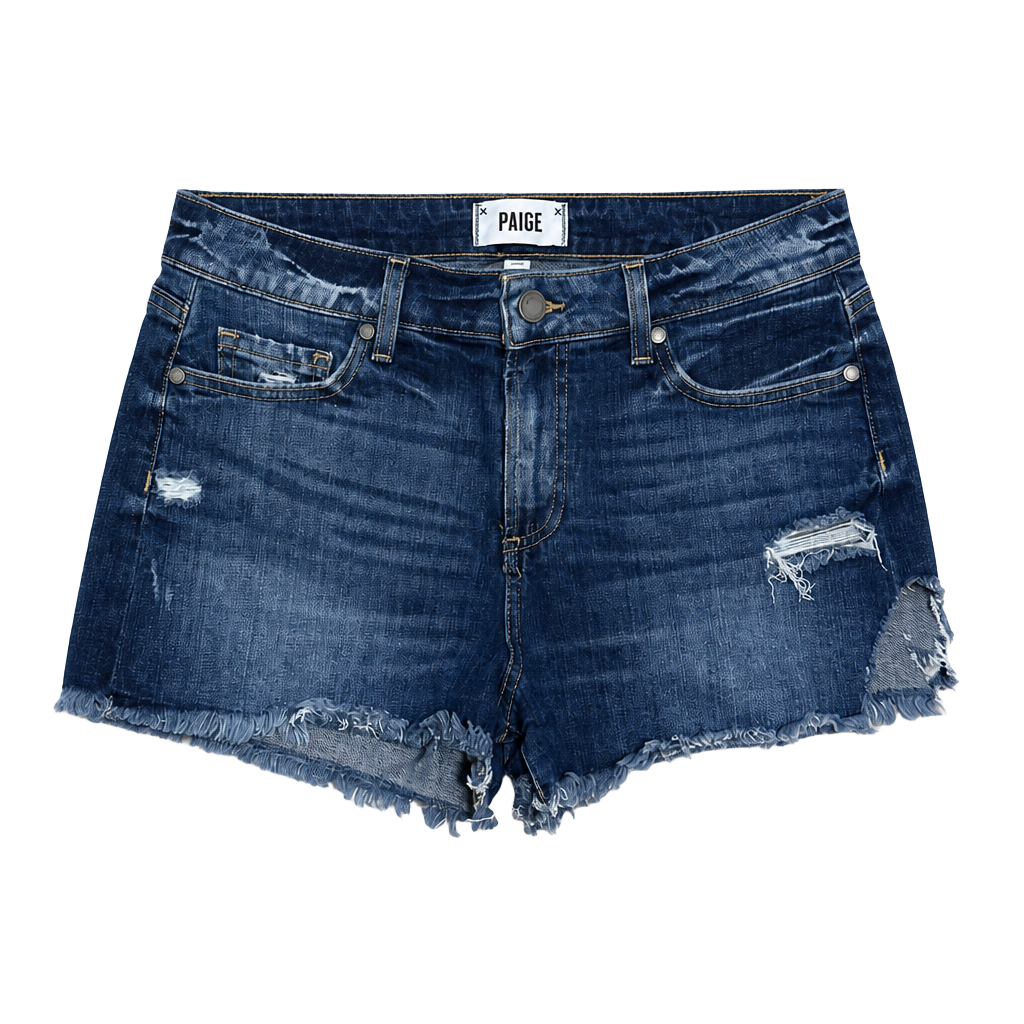 PAIGE Daryn Mid-Rise Distressed Cutoff Denim Shorts 1