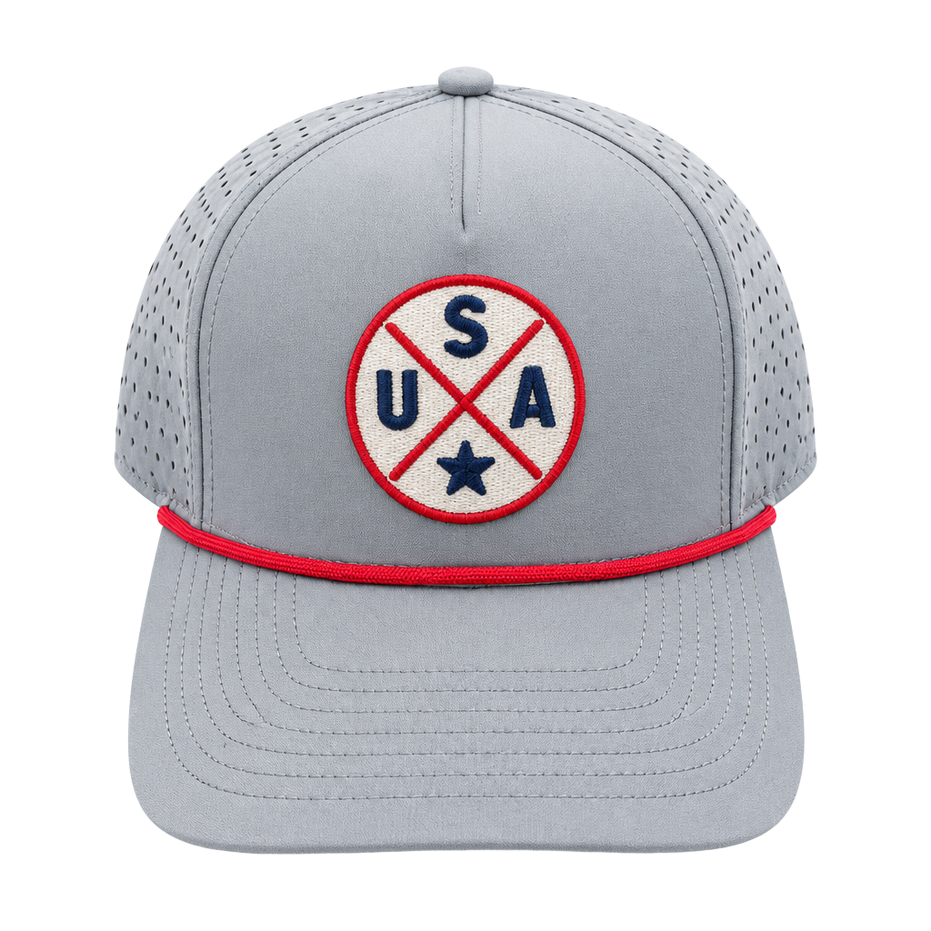 USA 5-Panel Hat Gray Snapback 1
