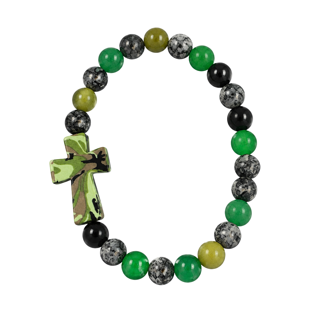Coss and acai beaded colorful stretch bracelets Christian faith gifts 1