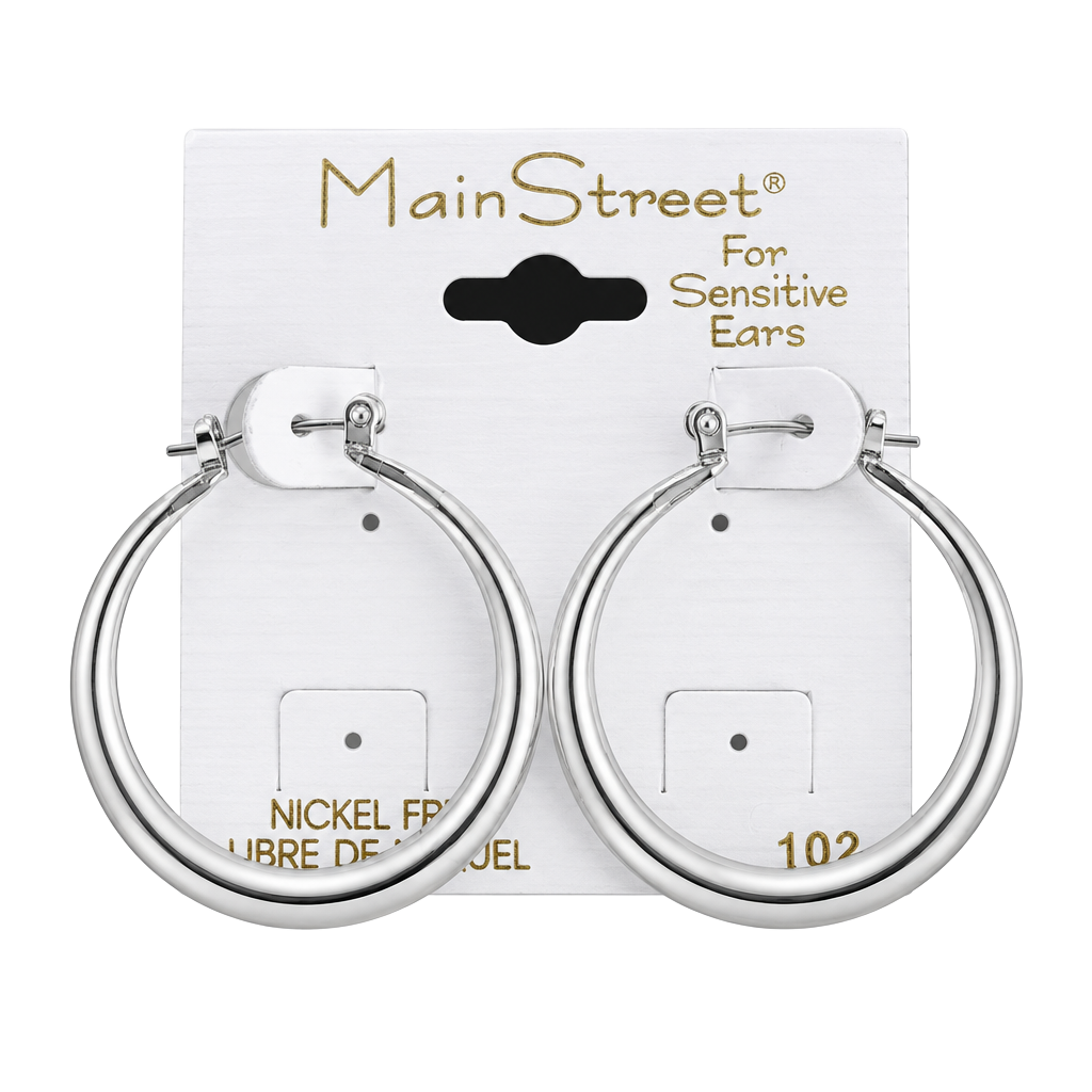 Main Street Silver Hoop Earrings Size 102 1