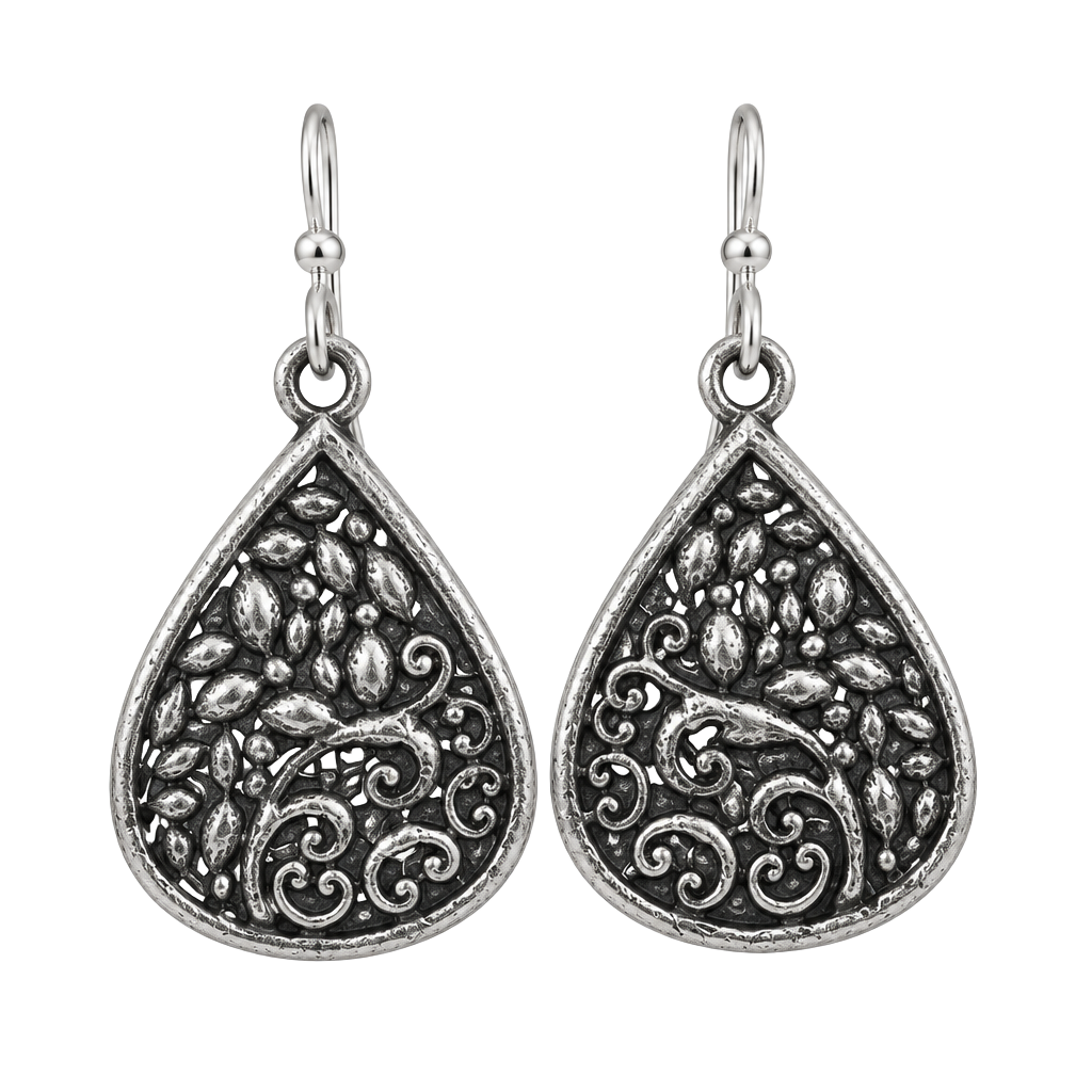 Main Street For Sensitive Ears Teardrop Dangle Earrings Silver 1