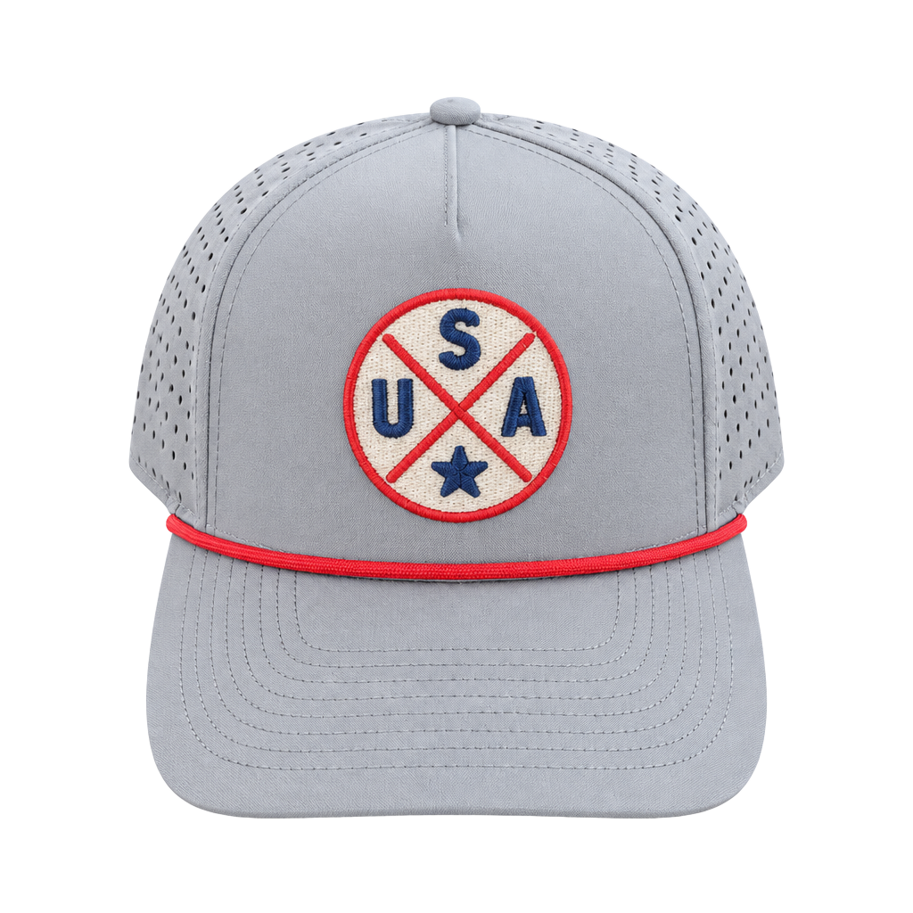 USA 5-Panel Hat Gray Snapback 1