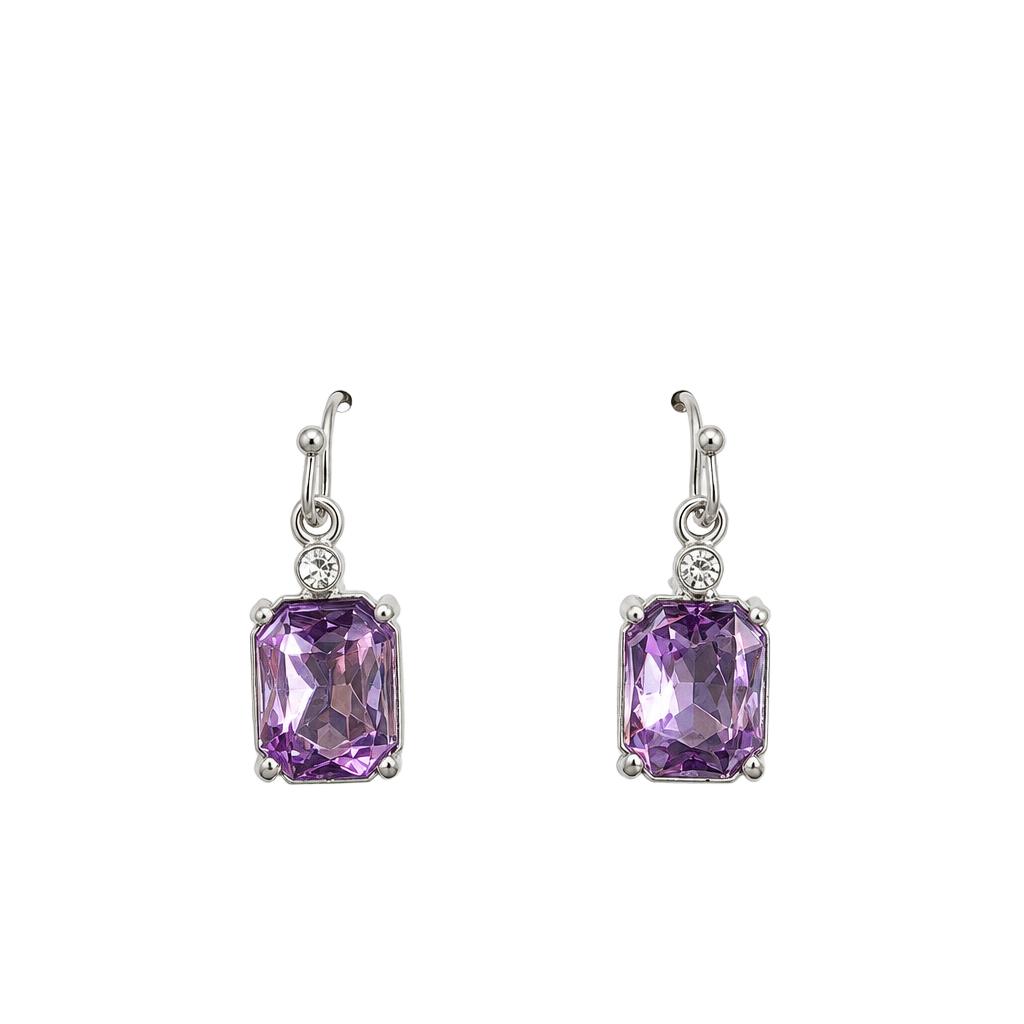 Main Street Earrings #98 Purple Square Stones 1