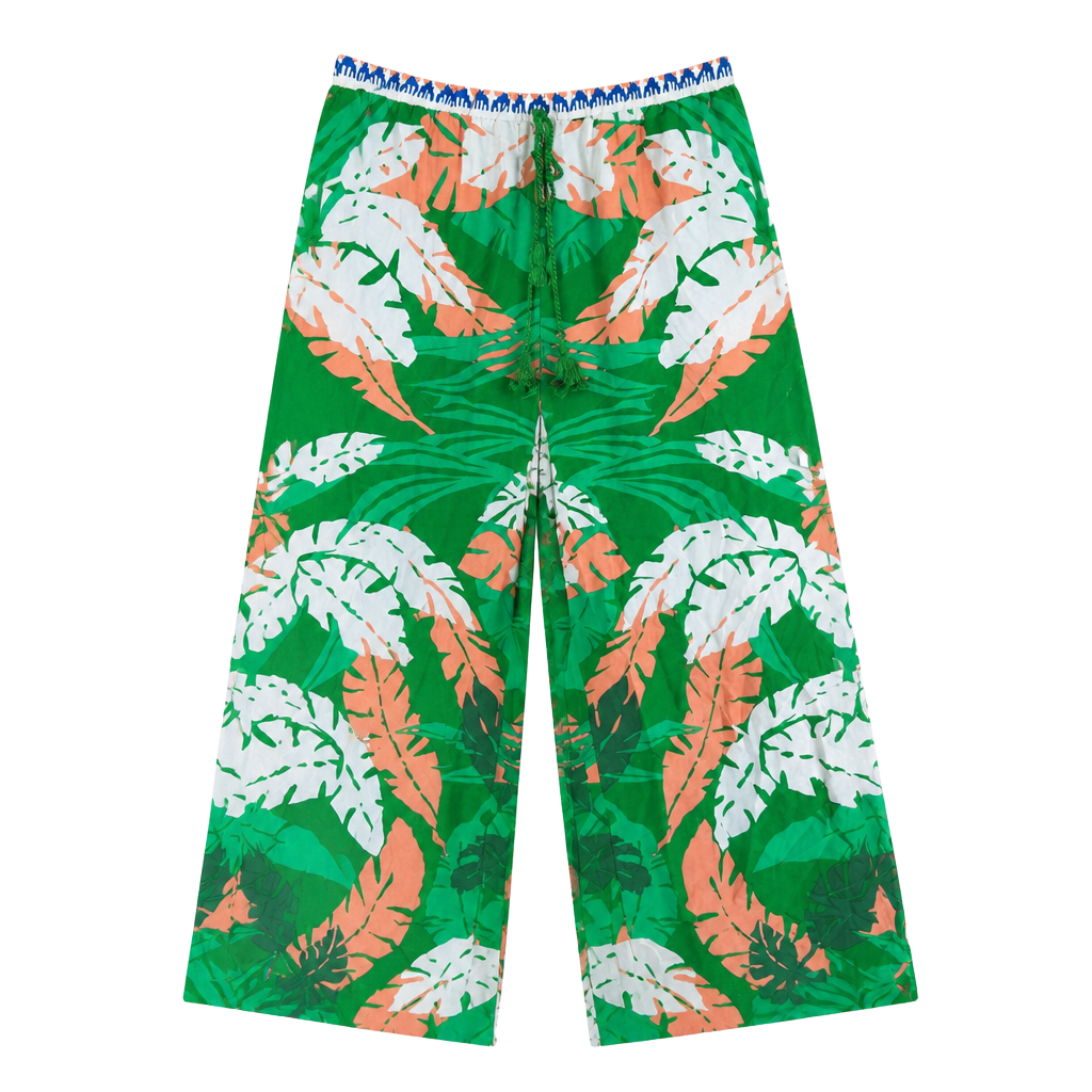 Flying Tomato Tropical Leaf Print Wide Leg Palazzo Pants 1