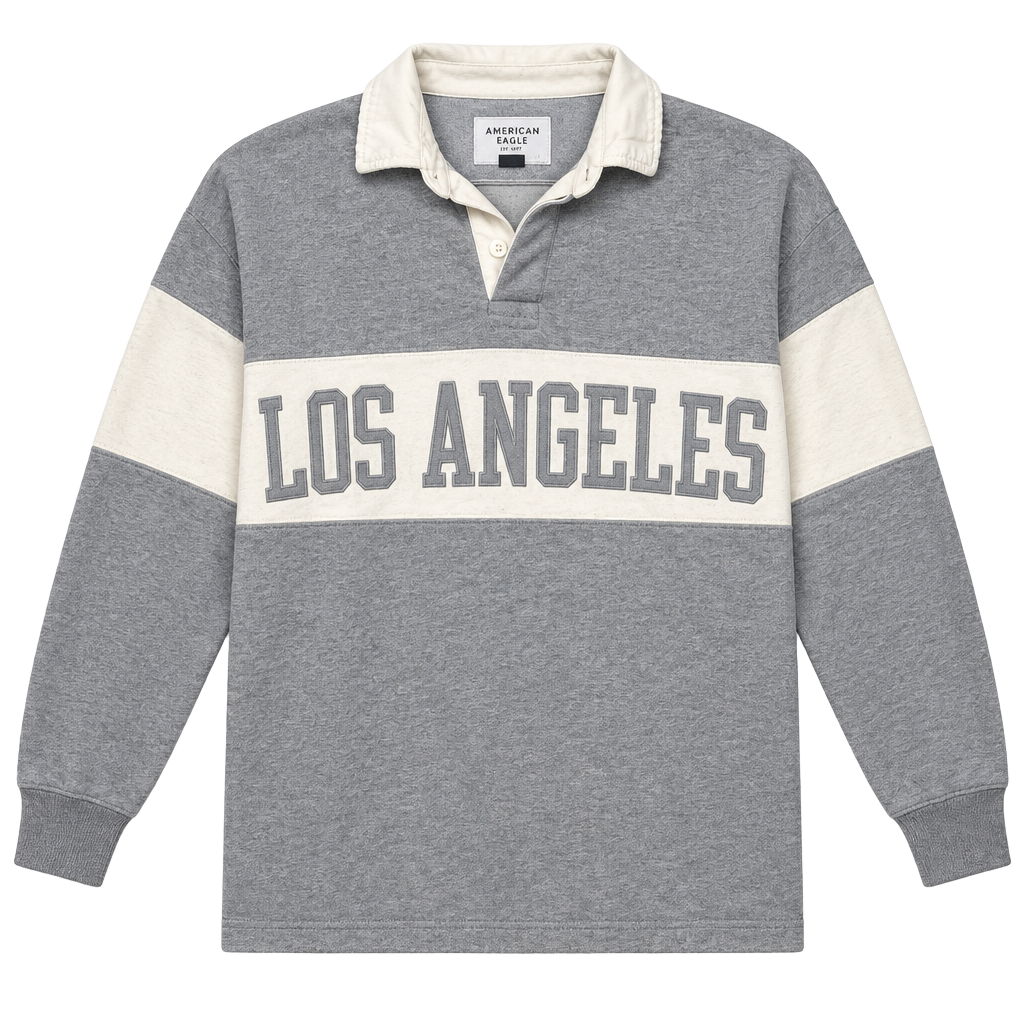 American Eagle Outfitters Los Angeles Colorblock Rugby Sweatshirt 1