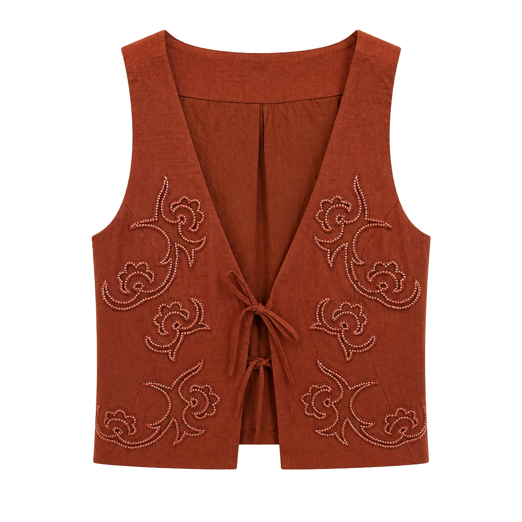 Western beaded embroidered vest NWT 1