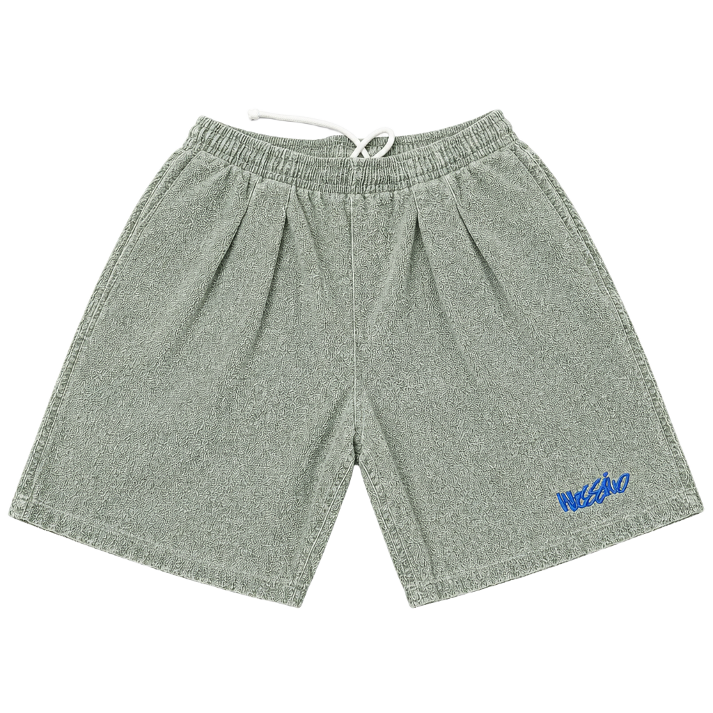 Mossimo Shorts Size Small Green Cotton Terry Cloth Drawstring 90s Vintage USA 1