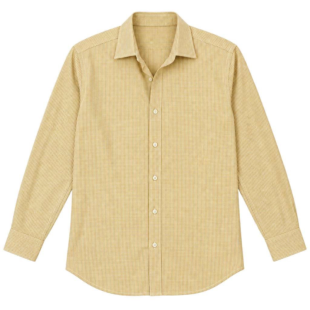 Banana Republic Wrinkle Resistant Athletic Fit Shirt Size M Yellow Gingham 1