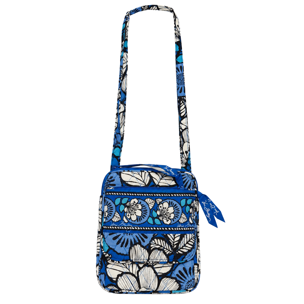Vera Bradley Mini Hipster Crossbody Bag Blue White Floral Quilted 1