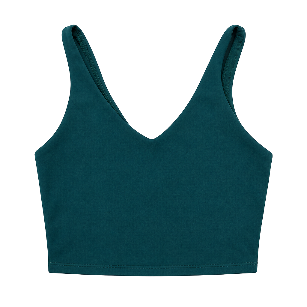 All in Motion Athletic Sports Bra Size XS Dark Green Crop Top V-Neck 1