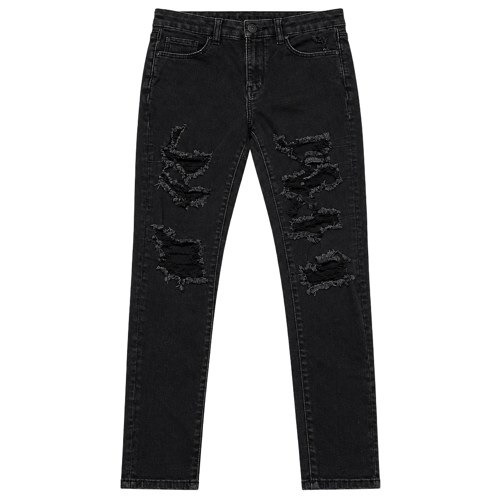 American Eagle Curvy Hi-Rise Jegging Size 8 Short Black Distressed 1